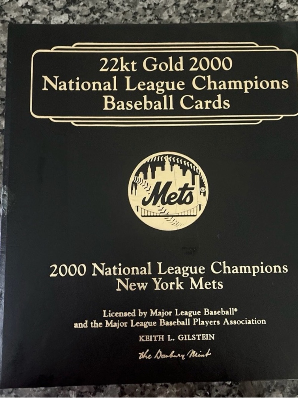 Danbury Mint Black and Cream 22kt Gold 2000 Mets Collector Sheet